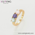 15087 New design bestselling popular fashion ladies ring plain style with multicolor ice stone